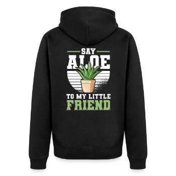 Blumen Aloe Vera Sukkulente Gärtner - Unisex Premium Bio Zip Hoodie - Schwarz - Hinten - Nico (187cm)