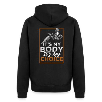 Tattoo Ink Tattooing - Unisex Premium Organic Zip Hoodie - black - Back - Nico (187cm)