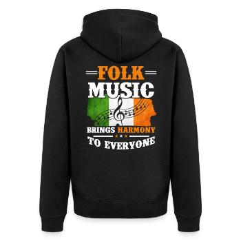 Musique folklorique Irlande - Veste à capuche bio Premium Unisexe - noir - Dos - Nico (187cm)