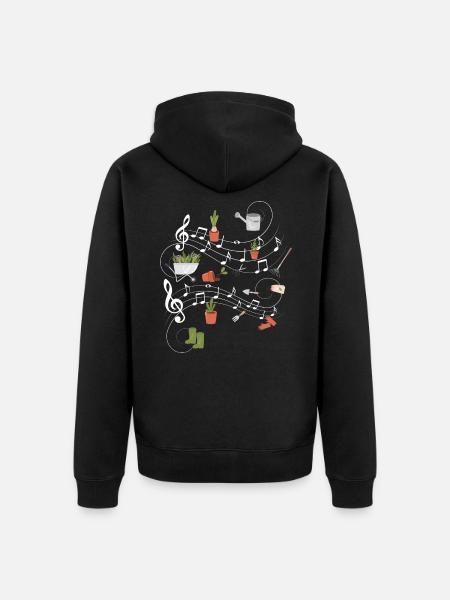 Musique Notes musicales Gardener - Veste à capuche bio Premium Unisexe - noir