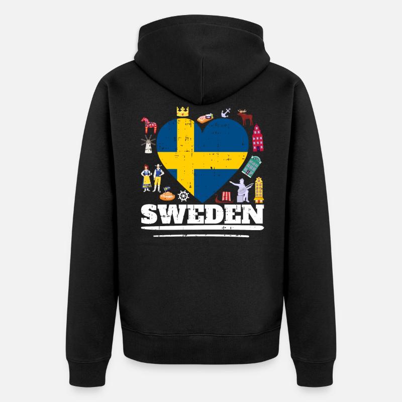 Suède - Veste à capuche bio Premium Unisexe - noir