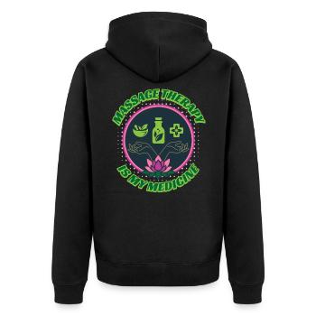 Massothérapeute Masseur - Veste à capuche bio Premium Unisexe - noir - Dos - Nico (187cm)