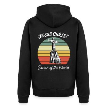 Marie mère de jésus, vierge marie, orthodoxe - Veste à capuche bio Premium Unisexe - noir - Dos - Nico (187cm)