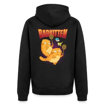 Chatons de bain Chat Badminton Badminton Badminton - Veste à capuche bio Premium Unisexe - noir - Dos - Nico (187cm)
