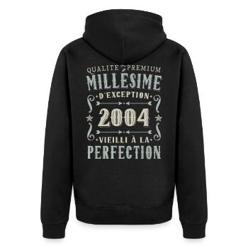 Anniversaire Millésime 2004 Classique Fête - Veste à capuche bio Premium Unisexe - noir - Dos - Nico (187cm)