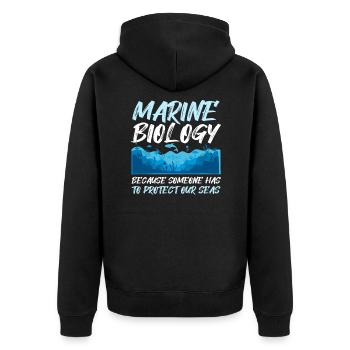 Marine biologist Underwater - Unisex Premium Organic Zip Hoodie - black - Back - Nico (187cm)