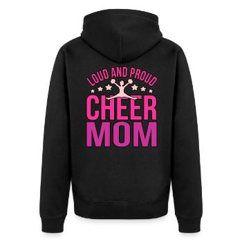 Cheerleading - Unisex Premium Bio Zip Hoodie - Schwarz - Hinten - Nico (187cm)