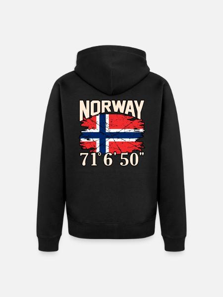 Norwegen - Unisex Premium Bio Zip Hoodie - Schwarz