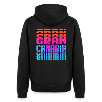 Gran Canaria - Unisex Premium Organic Zip Hoodie - black - Back - Nico (187cm)