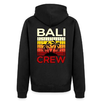 Bali - Unisex Premium Organic Zip Hoodie - black - Back - Nico (187cm)