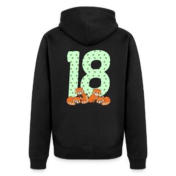 18e anniversaire - Veste à capuche bio Premium Unisexe - noir - Dos - Nico (187cm)