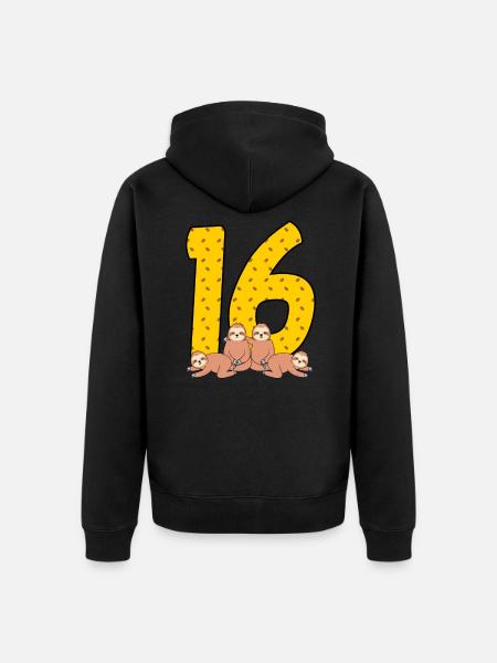 16e anniversaire - Veste à capuche bio Premium Unisexe - noir