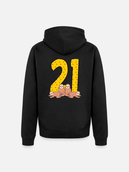 21st birthday - Unisex Premium Organic Zip Hoodie - black