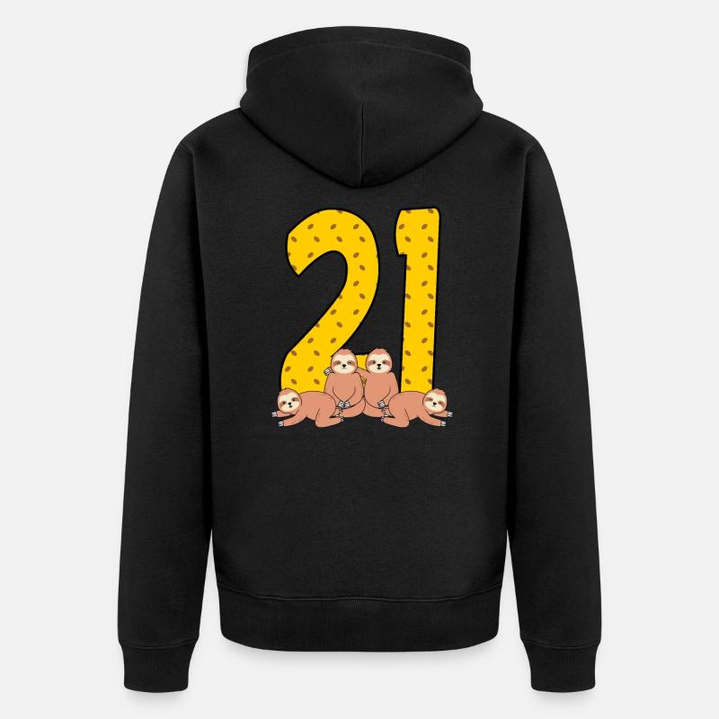 21e anniversaire - Veste à capuche bio Premium Unisexe - noir