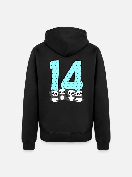 14th birthday - Unisex Premium Organic Zip Hoodie - black