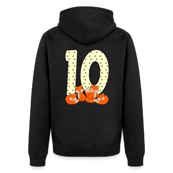 10. Geburtstag - Unisex Premium Bio Zip Hoodie - Schwarz - Hinten - Nico (187cm)