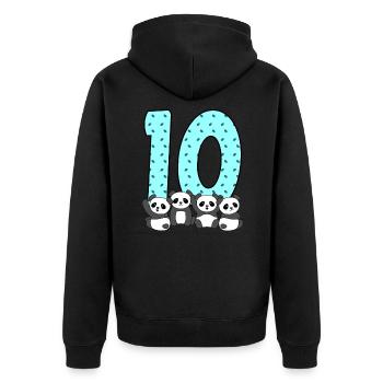10. Geburtstag - Unisex Premium Bio Zip Hoodie - Schwarz - Hinten - Nico (187cm)