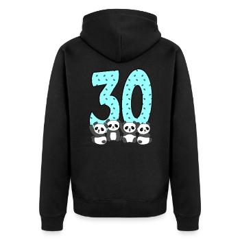 30th birthday - Unisex Premium Organic Zip Hoodie - black - Back - Nico (187cm)