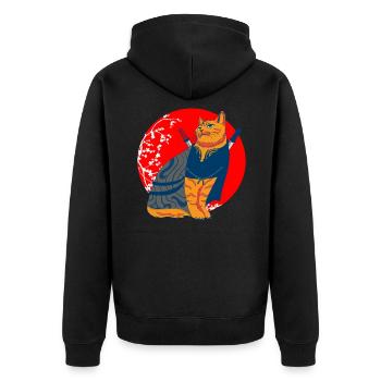 Samurai Japan Fighter Art japonais - Veste à capuche bio Premium Unisexe - noir - Dos - Nico (187cm)
