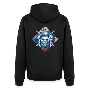 Samurai Japan Mask Art japonais - Veste à capuche bio Premium Unisexe - noir - Dos - Nico (187cm)