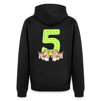 5. Geburtstag - Unisex Premium Bio Zip Hoodie - Schwarz - Hinten - Nico (187cm)