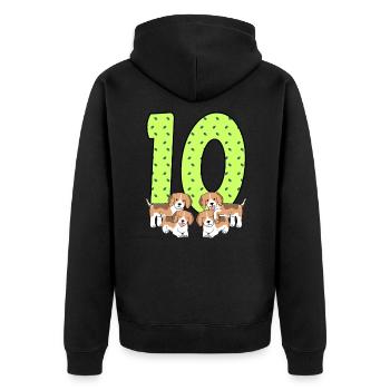 10. Geburtstag - Unisex Premium Bio Zip Hoodie - Schwarz - Hinten - Nico (187cm)