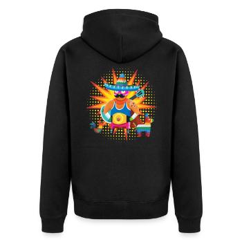 Lucha Libre Kämpfer Mexiko Wrestling - Unisex Premium Bio Zip Hoodie - Schwarz - Hinten - Nico (187cm)