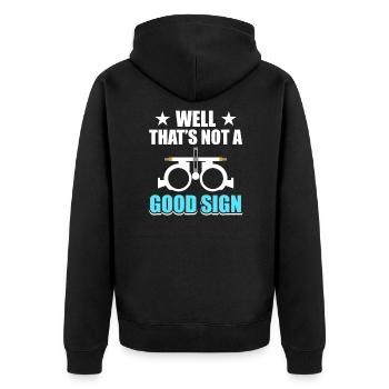 Optician - Unisex Premium Organic Zip Hoodie - black - Back - Nico (187cm)