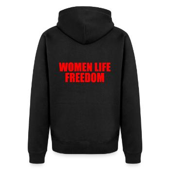 Women life freedom - Veste à capuche bio Premium Unisexe - noir - Dos - Nico (187cm)