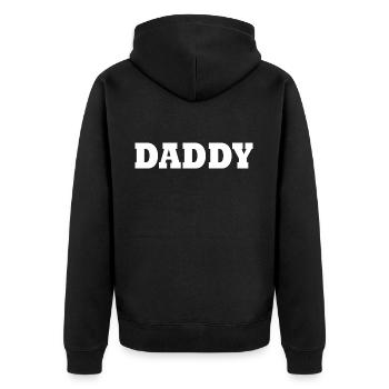 Daddy - Unisex Premium Bio Zip Hoodie - Schwarz - Hinten - Nico (187cm)