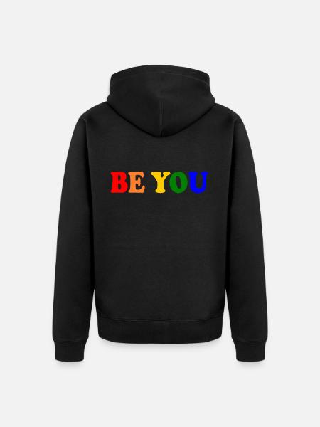 Be you - Unisex Premium Organic Zip Hoodie - black