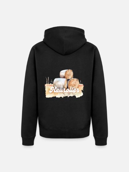Retro Heuroller - Unisex Premium Bio Zip Hoodie - Schwarz