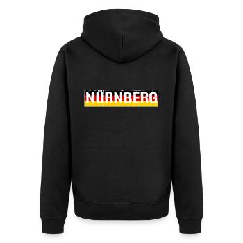 NUREMBERG NUREMBERG GERMANY FLAG FLAG - Unisex Premium Organic Zip Hoodie - black - Back - Nico (187cm)