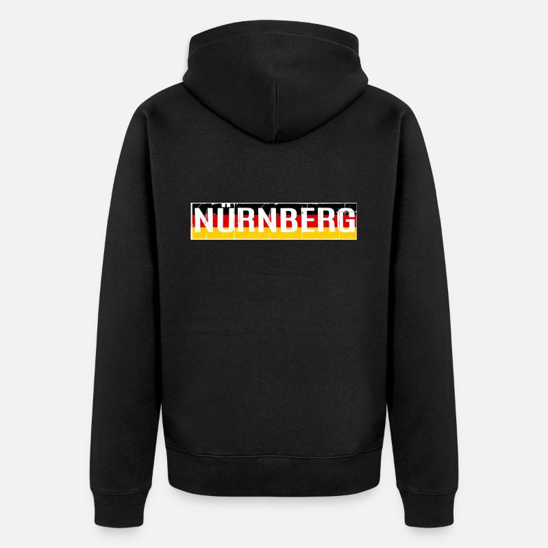 NUREMBERG DRAPEAU DE L’ALLEMAGNE - Veste à capuche bio Premium Unisexe - noir