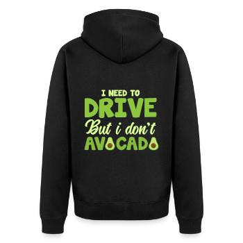 Vegan Veganism - Unisex Premium Organic Zip Hoodie - black - Back - Nico (187cm)