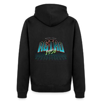 1950 Year of birth Year of birth - Unisex Premium Organic Zip Hoodie - black - Back - Nico (187cm)