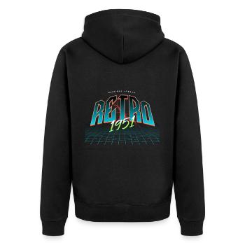 1951 Year of birth Year of birth - Unisex Premium Organic Zip Hoodie - black - Back - Nico (187cm)