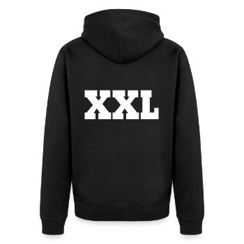XXL - Unisex Premium Bio Zip Hoodie - Schwarz - Hinten - Nico (187cm)