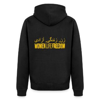 Women life freedom iran - Veste à capuche bio Premium Unisexe - noir - Dos - Nico (187cm)