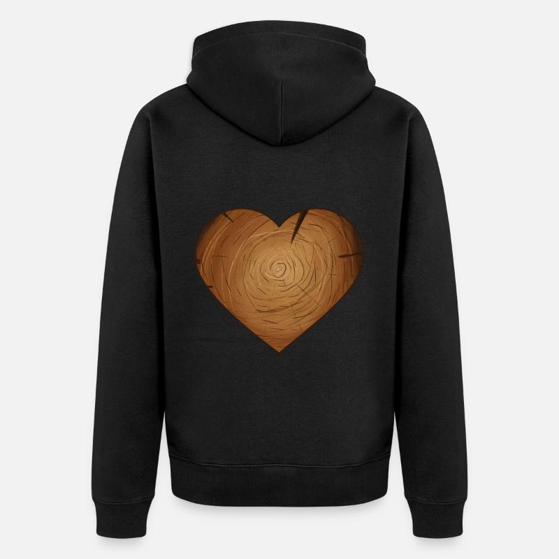 Cœur de bois - Veste à capuche bio Premium Unisexe - noir
