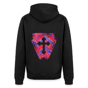 croix 4 e 279 - Veste à capuche bio Premium Unisexe - noir - Dos - Nico (187cm)