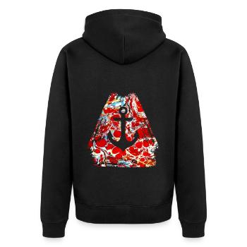 anchor e 251 - Unisex Premium Organic Zip Hoodie - black - Back - Nico (187cm)