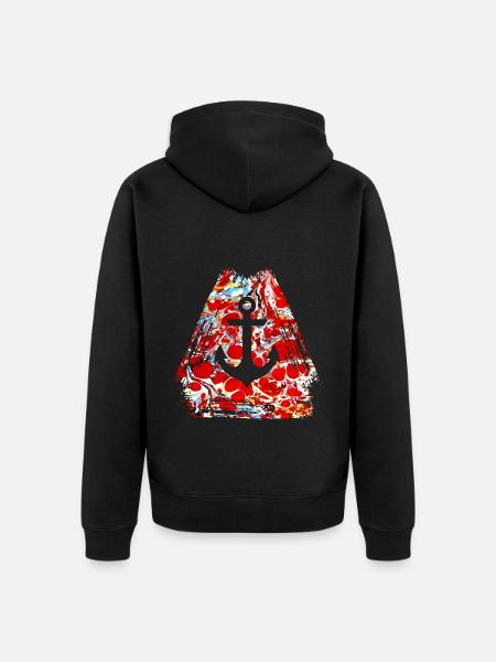 anchor e 251 - Unisex Premium Organic Zip Hoodie - black