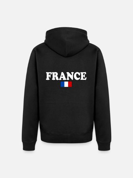FRANCE FRENCH FLAG - Unisex Premium Organic Zip Hoodie - black