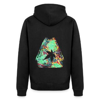 autumn sheet e 240 - Unisex Premium Organic Zip Hoodie - black - Back - Nico (187cm)