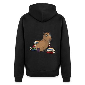 Capybara avec lunettes - Veste à capuche bio Premium Unisexe - noir - Dos - Nico (187cm)