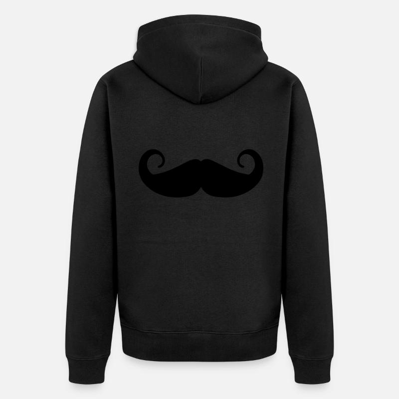 Schnurrbart symbol - Unisex Premium Bio Zip Hoodie - Schwarz