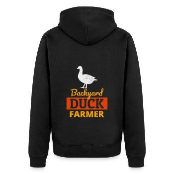 Backyard Duck Farmer Animal Farming Farm Funny - Unisex Premium Organic Zip Hoodie - black - Back - Nico (187cm)