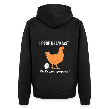 Chicken Lover Poultry Farmer Farming Farm Funny - Unisex Premium Organic Zip Hoodie - black - Back - Nico (187cm)