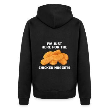 Chicken Nuggets Fast Food Funny Saying - Unisex Premium Organic Zip Hoodie - black - Back - Nico (187cm)